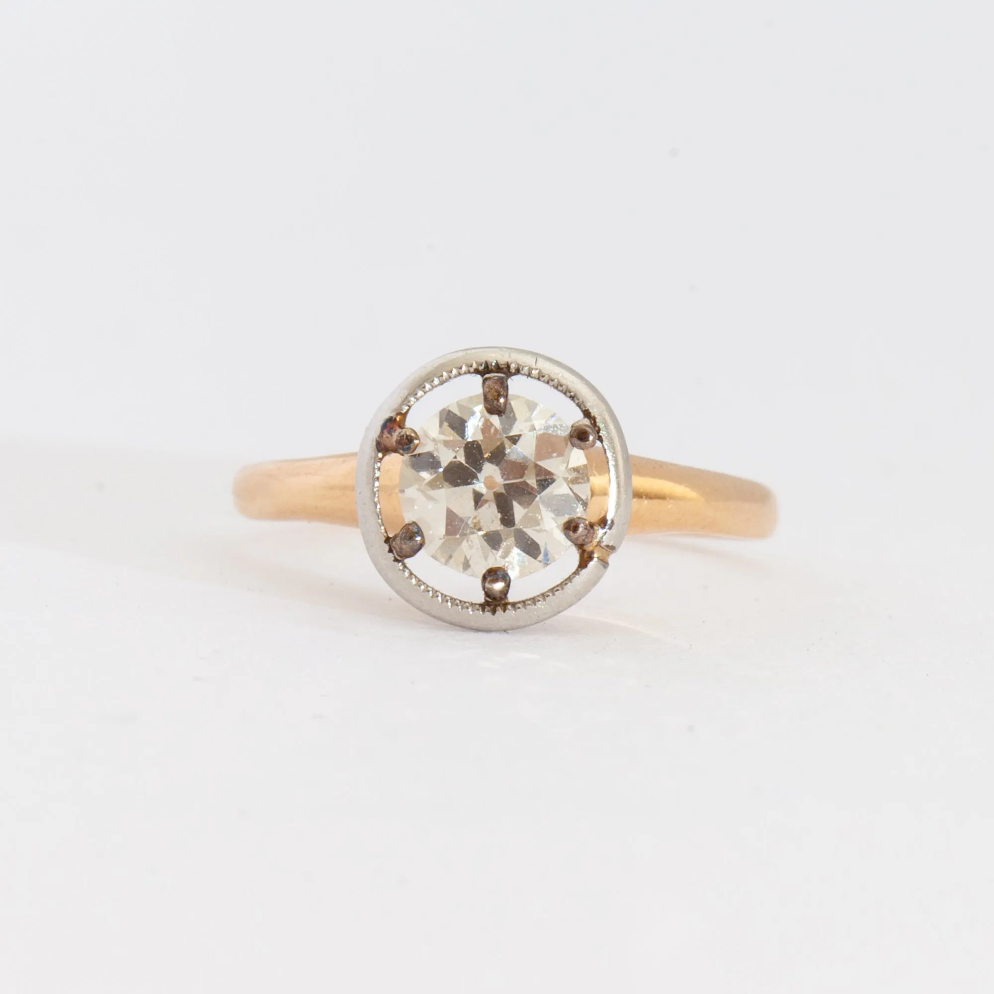 0.70 ct Milgrain Halo Solitaire Ring