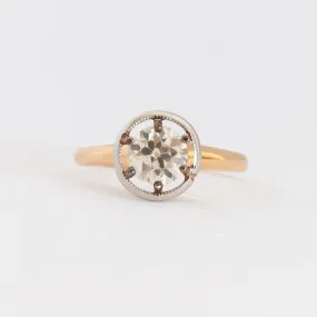 0.70 ct Milgrain Halo Solitaire Ring