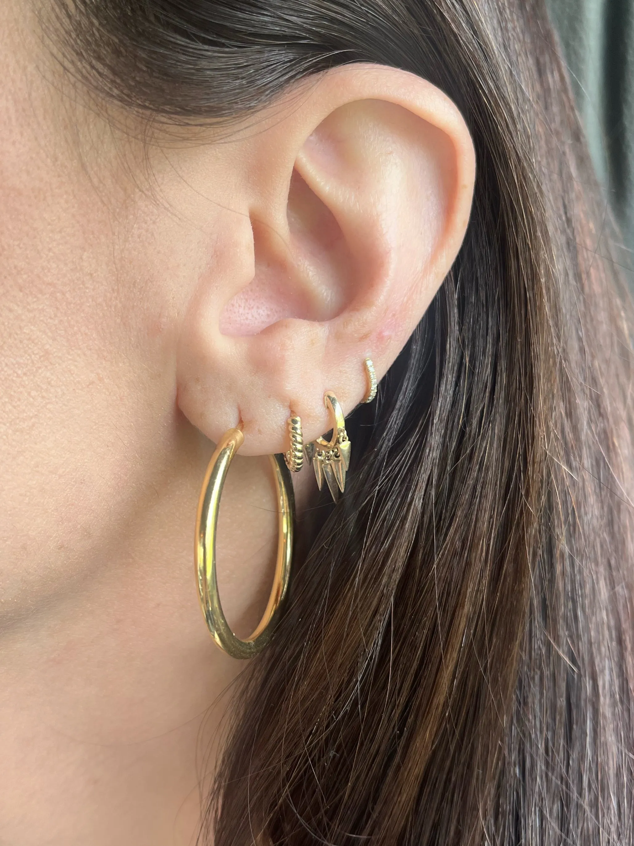 10K Gold Mini Twist Huggie Earrings