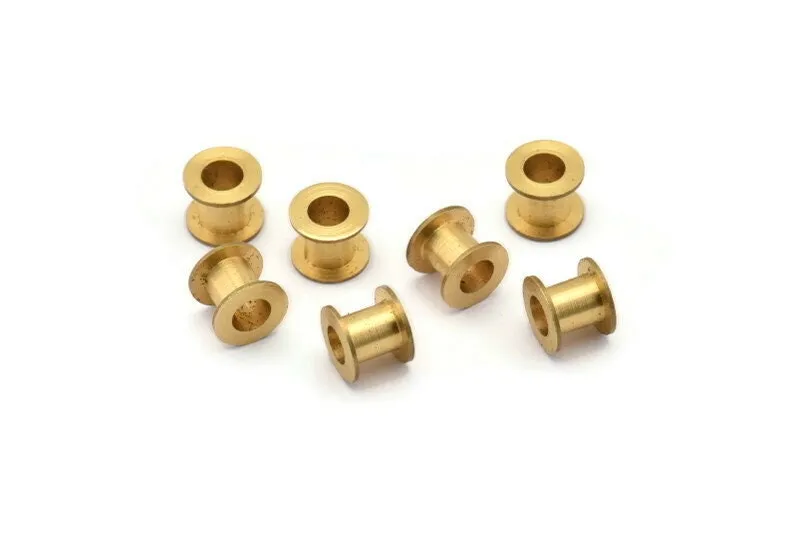 12 Raw Brass Industrial Findings, Spacer Beads (9x7mm) D0156