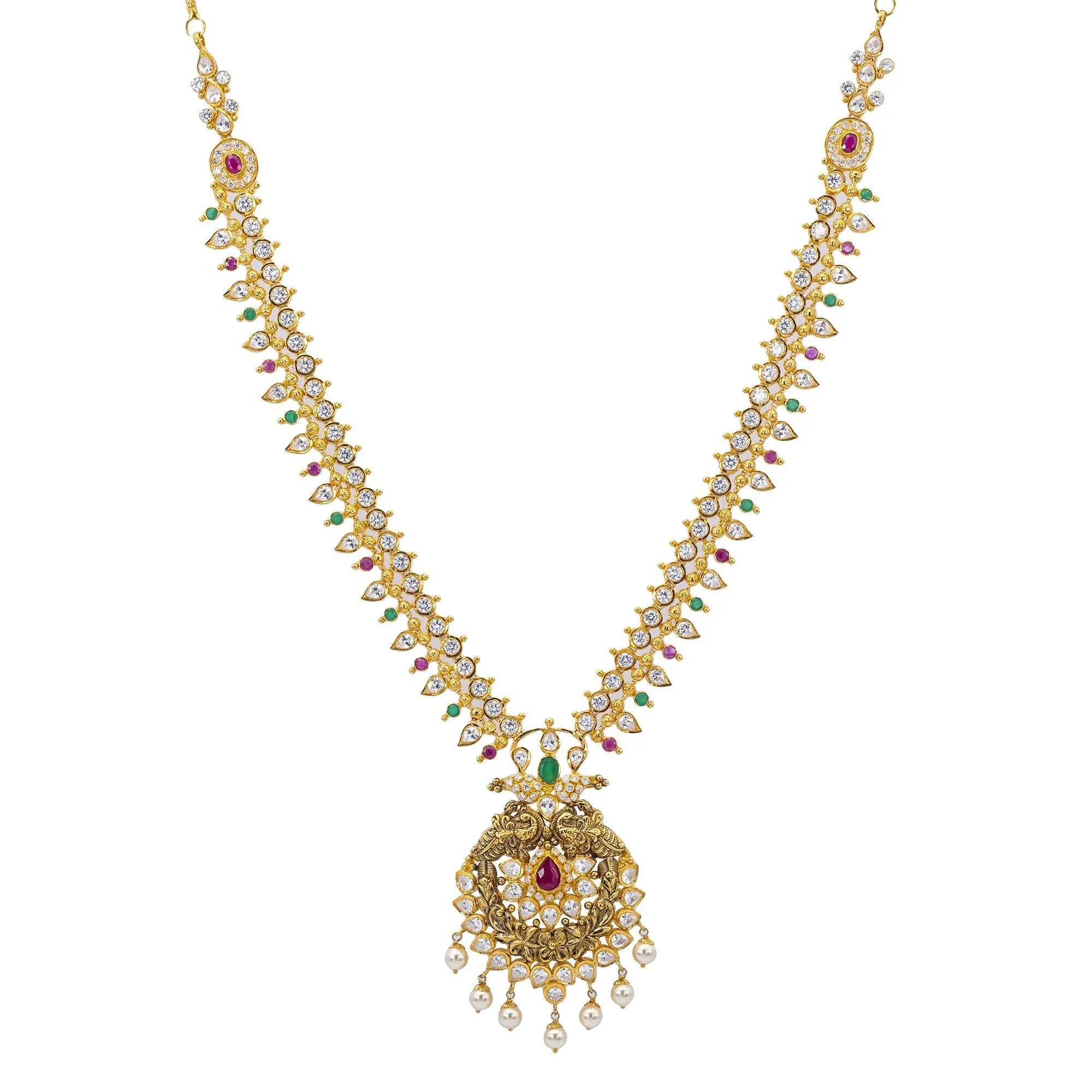 22K Gold & Gemstone Esha Laxmi Necklace