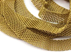 5 M -8x1mm Raw Brass Mesh Chain  - Mesh 041  ( Z085 )