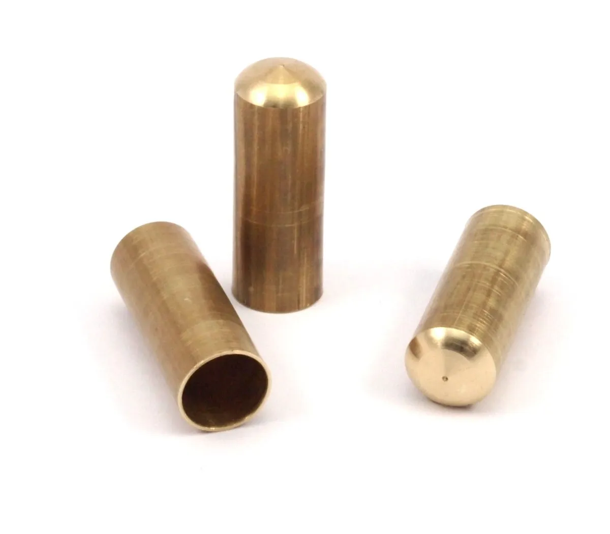 7 Raw Brass Industrial One Hole End Tubes, Findings (11x30 Mm)  BRC173--R020