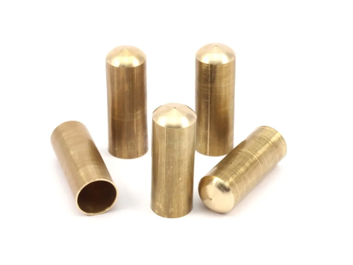 7 Raw Brass Industrial One Hole End Tubes, Findings (11x30 Mm)  BRC173--R020