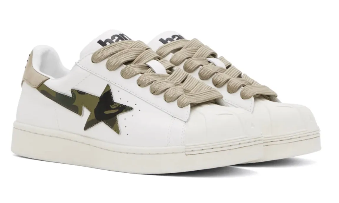 A BATHING APE SKULL STA WHITE BEIGE