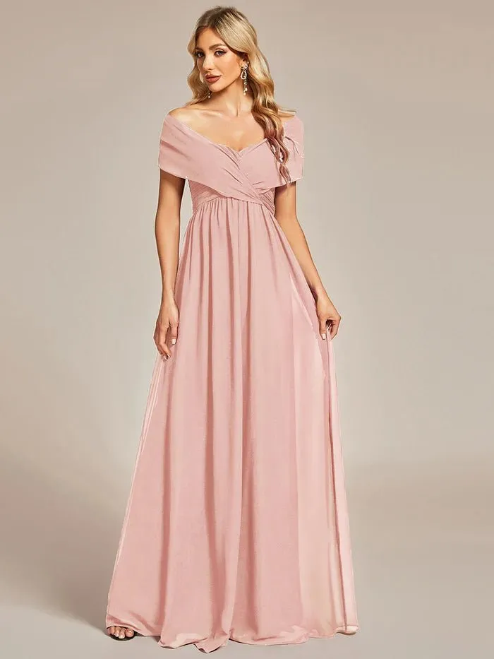 A-Line Chiffon Floor Length  Evening Dress