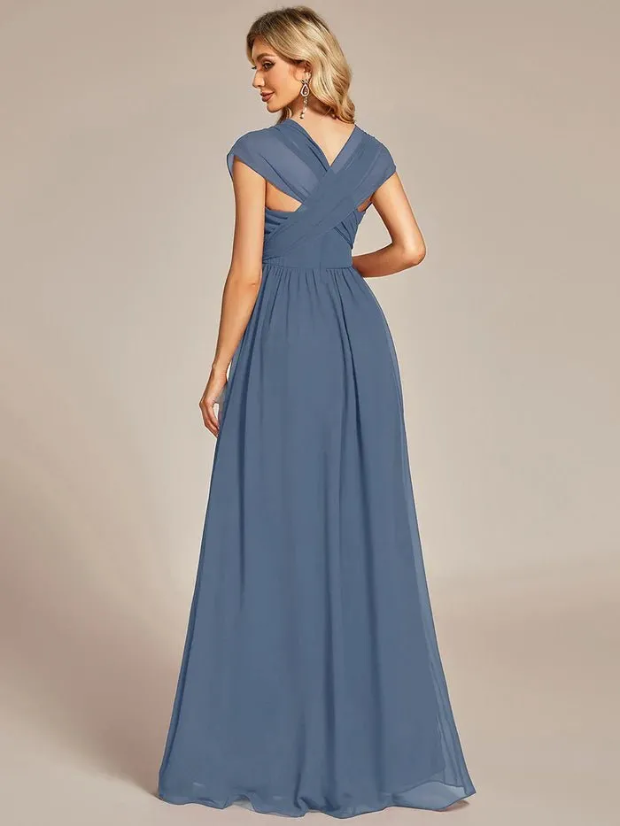 A-Line Chiffon Floor Length  Evening Dress