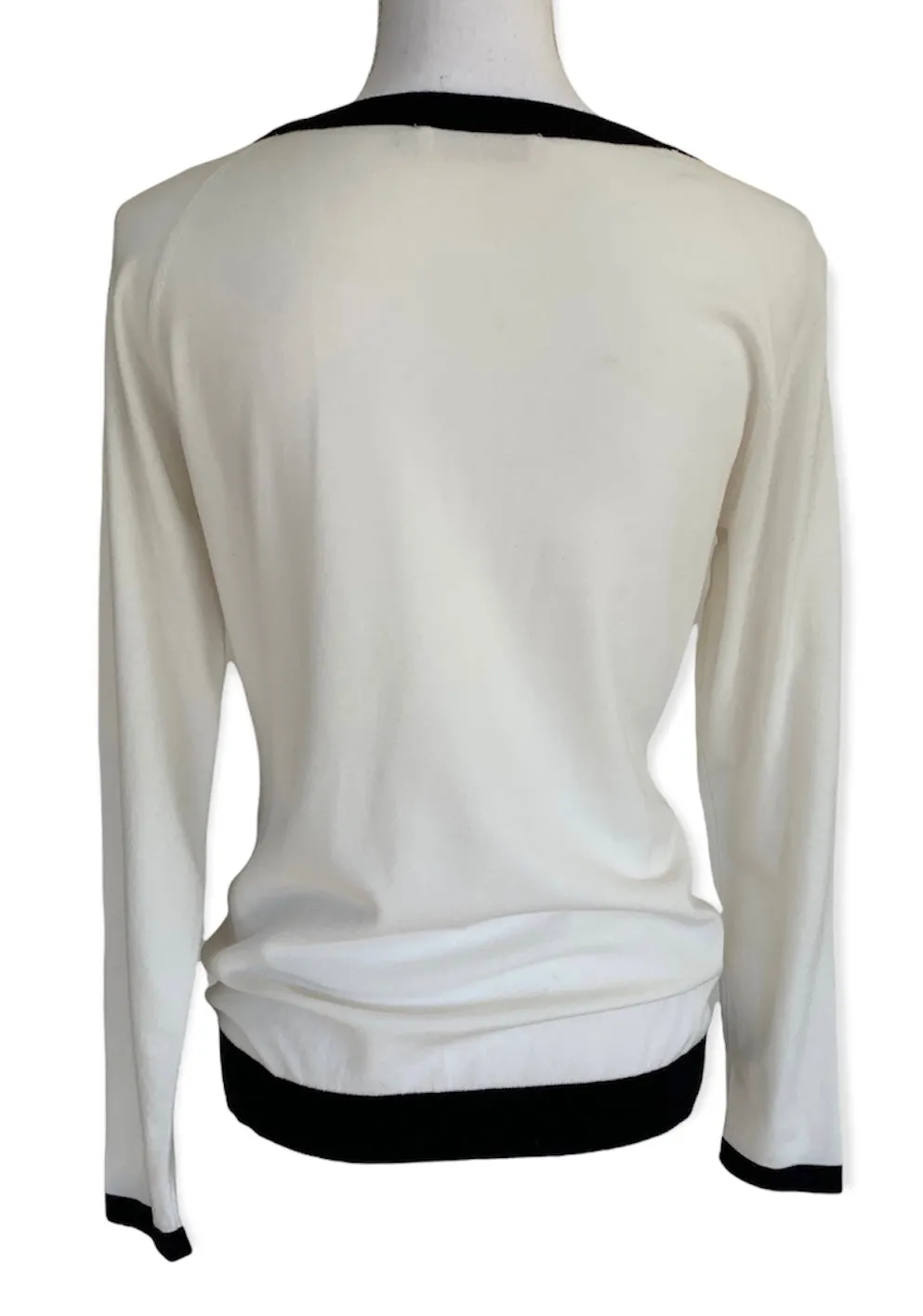 Anne Fontaine Black and White Cut Out Sweater, 12