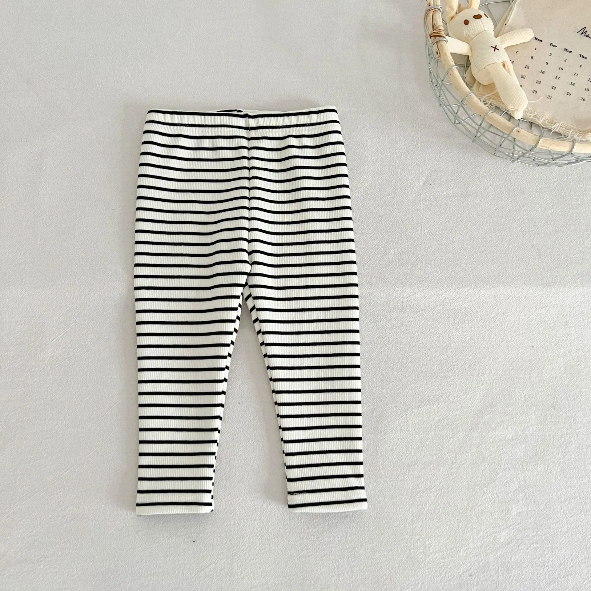 Baby Kid Girls Solid Color Striped Pants Wholesale 231130142