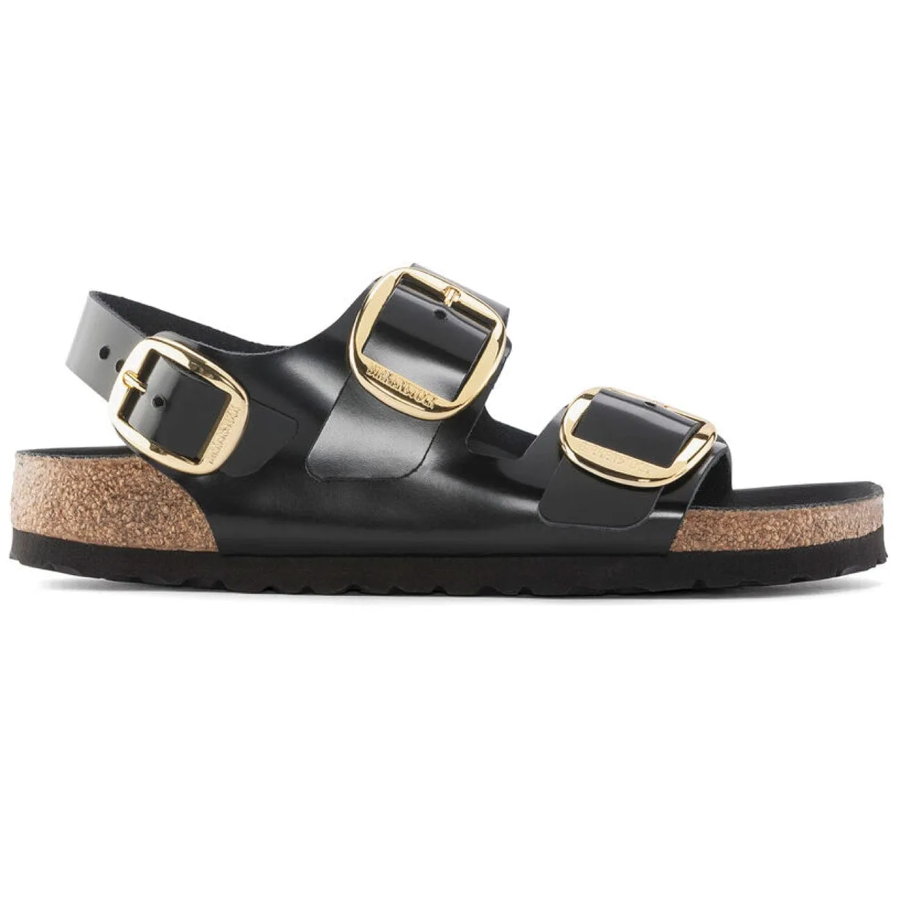 Birkenstock Seasonal, Milano, Big Buckle, Natural/Patent Leather, Regular Fit, Black