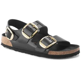 Birkenstock Seasonal, Milano, Big Buckle, Natural/Patent Leather, Regular Fit, Black