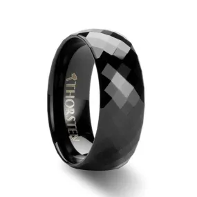 Black Facet Tungsten Band