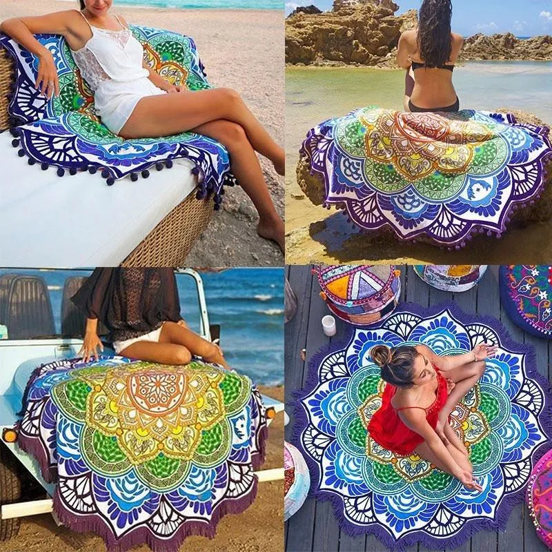 Bright and Colorful BOHO Indian-Style Mandala Tapestry