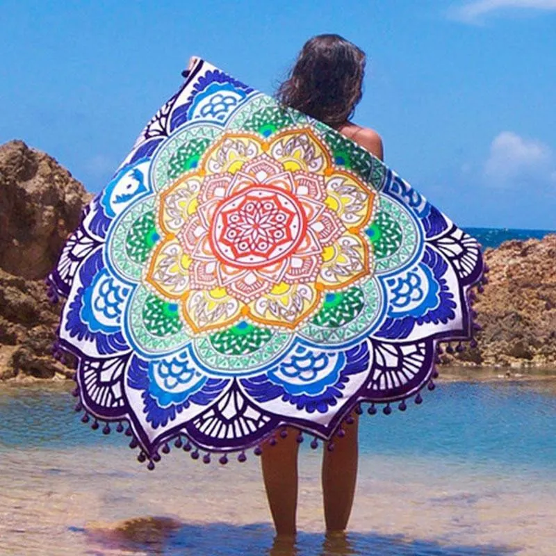 Bright and Colorful BOHO Indian-Style Mandala Tapestry