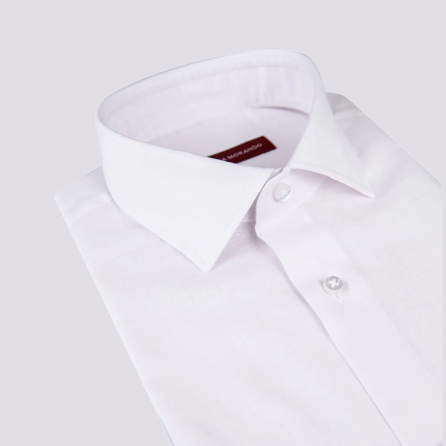 CAMICIA IN LINO BIANCO TINTO A FILO