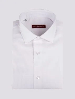 CAMICIA IN LINO BIANCO TINTO A FILO