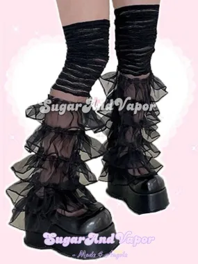 Celia Dark Tulle Flared Leg Warmers