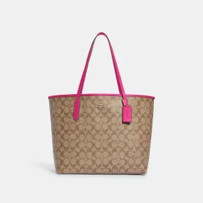 Coach Outlet City Tote In Signature Canvas