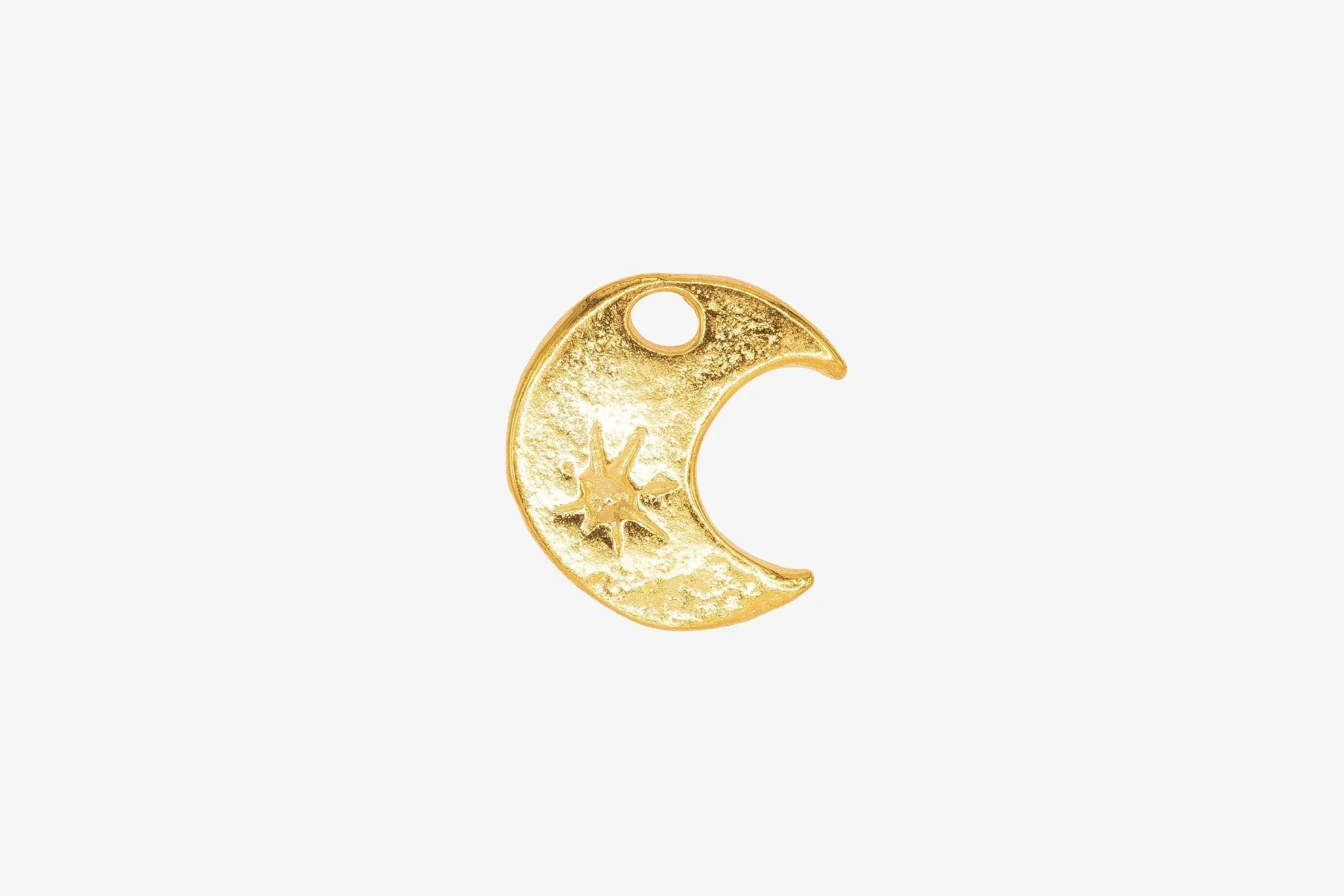 Crescent Moon Star Charm Wholesale 14K Gold, Solid 14K Gold, 348G