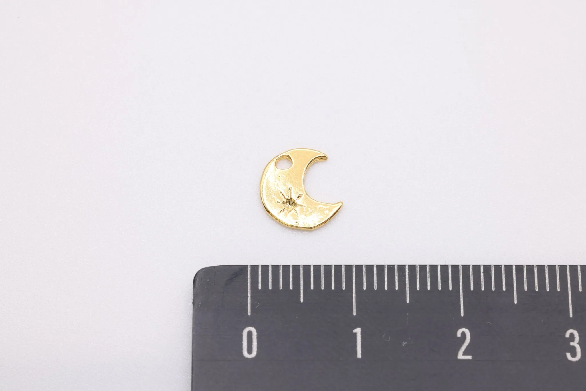 Crescent Moon Star Charm Wholesale 14K Gold, Solid 14K Gold, 348G