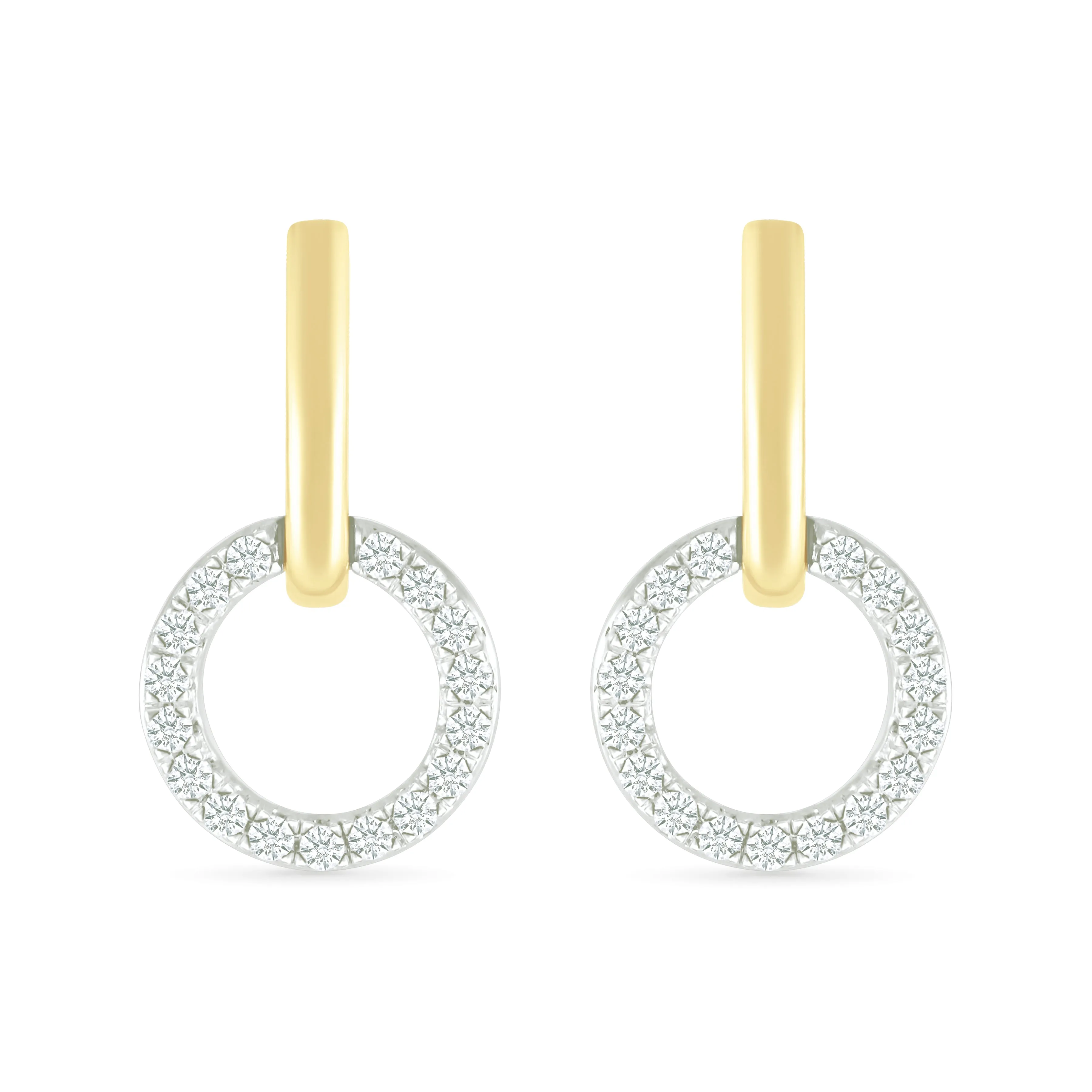 Dangling Diamond Eternity Circle Stud Earrings