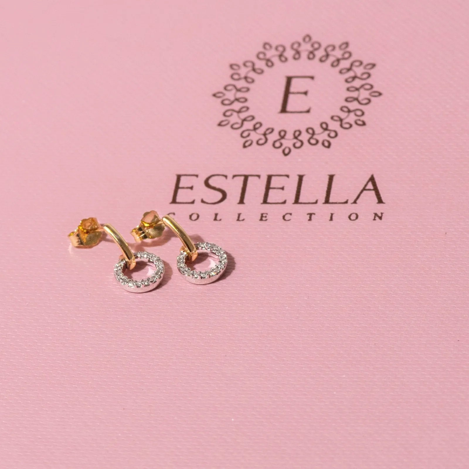 Dangling Diamond Eternity Circle Stud Earrings