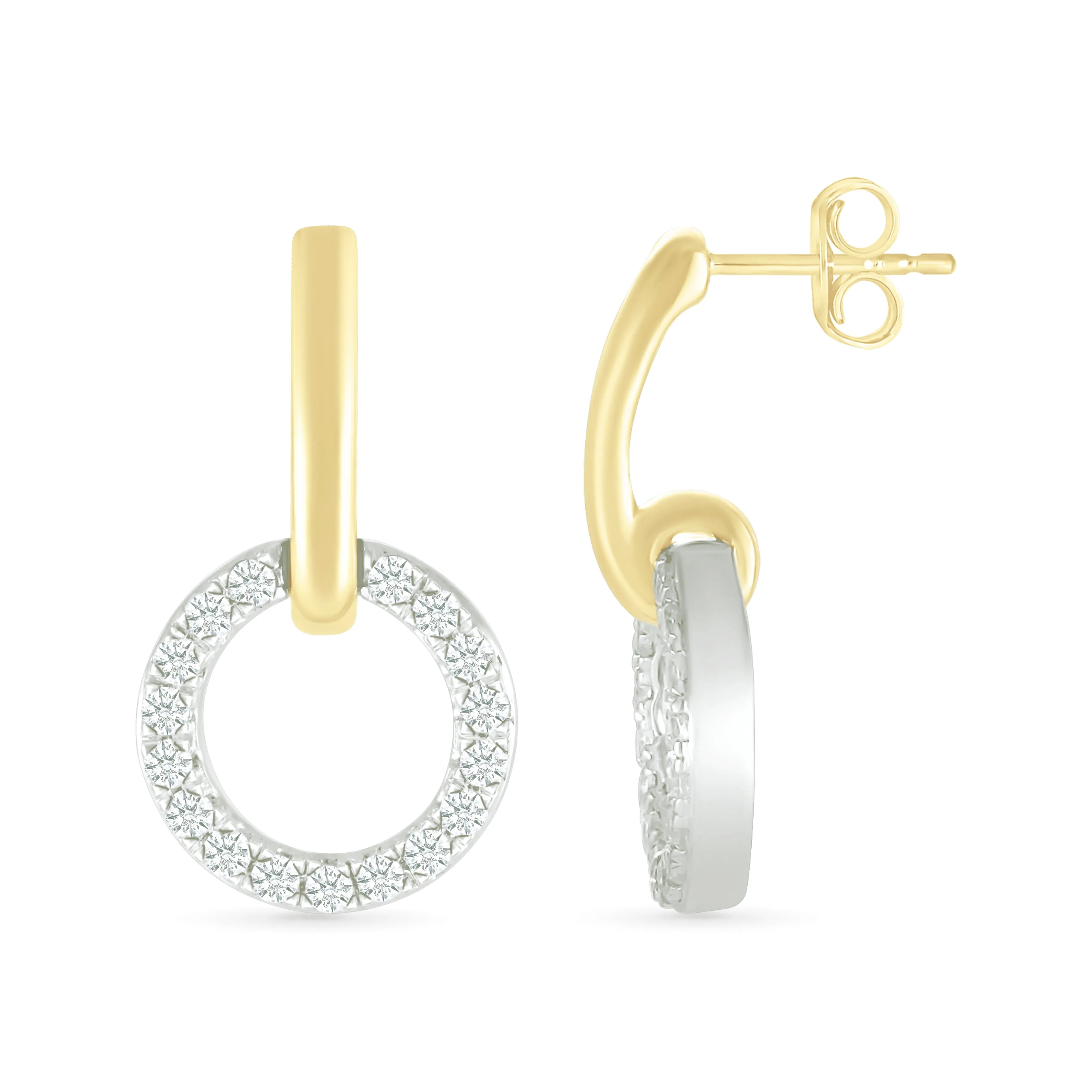 Dangling Diamond Eternity Circle Stud Earrings