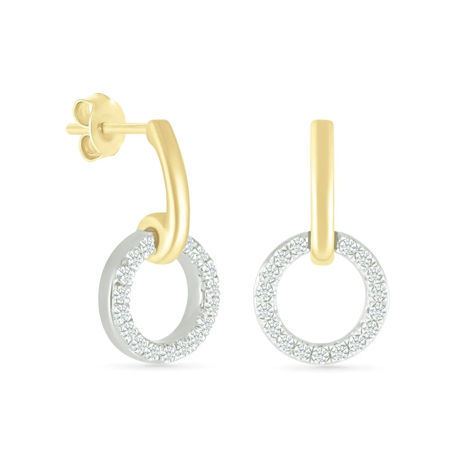 Dangling Diamond Eternity Circle Stud Earrings