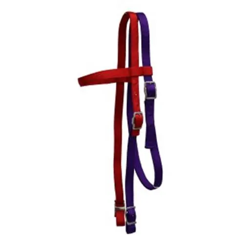 Fort Worth Nylon Headstall 6/8 Red/Purple