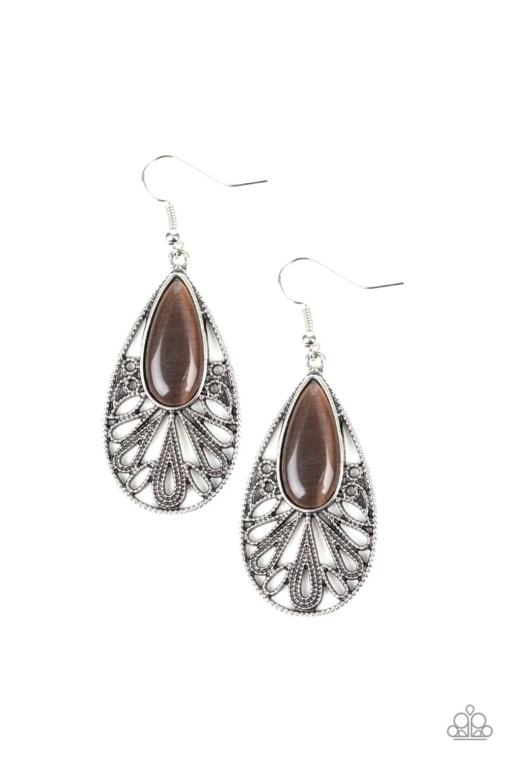 Glowing Tranquility Brown Earrings