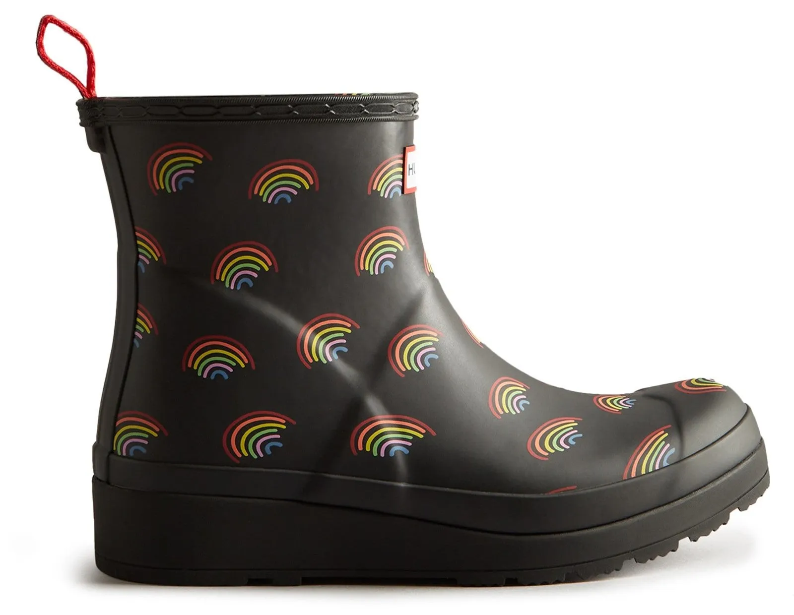 Hunter Play Short Mini Rainbow Print Waterproof Wellington Boot