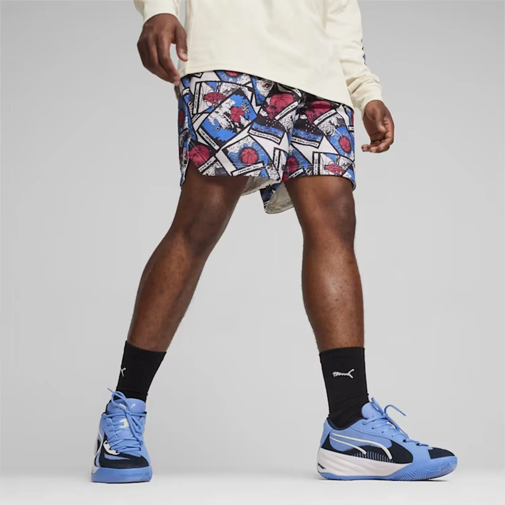 IN YOUR CARDS BASKETBALL SHORTS 'ALPINE SNOW-AOP'