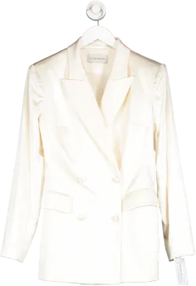 IVAN YOUNG White Silk Satin Blazer UK 8