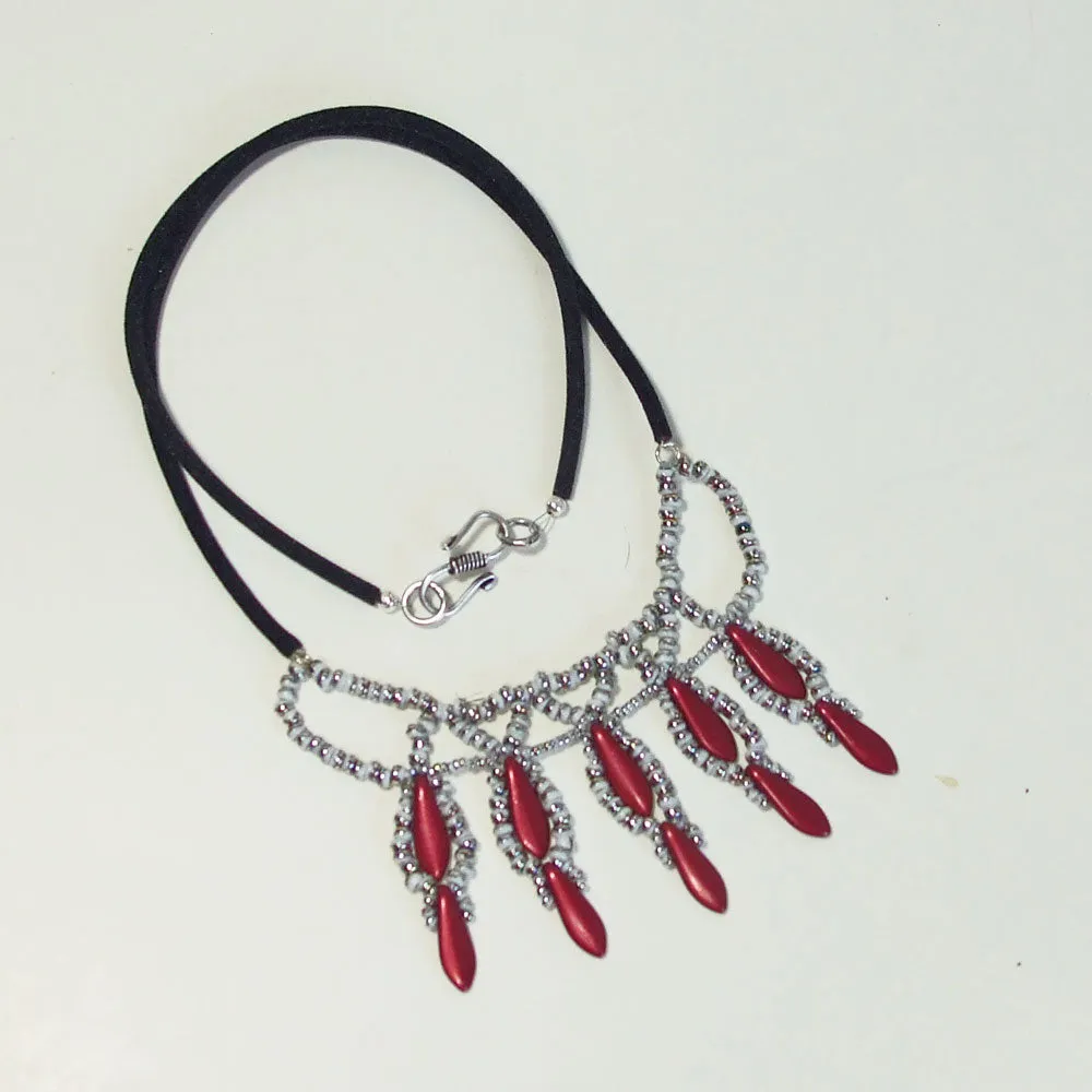 Kalea, Red Princess Dagger Bead Necklace