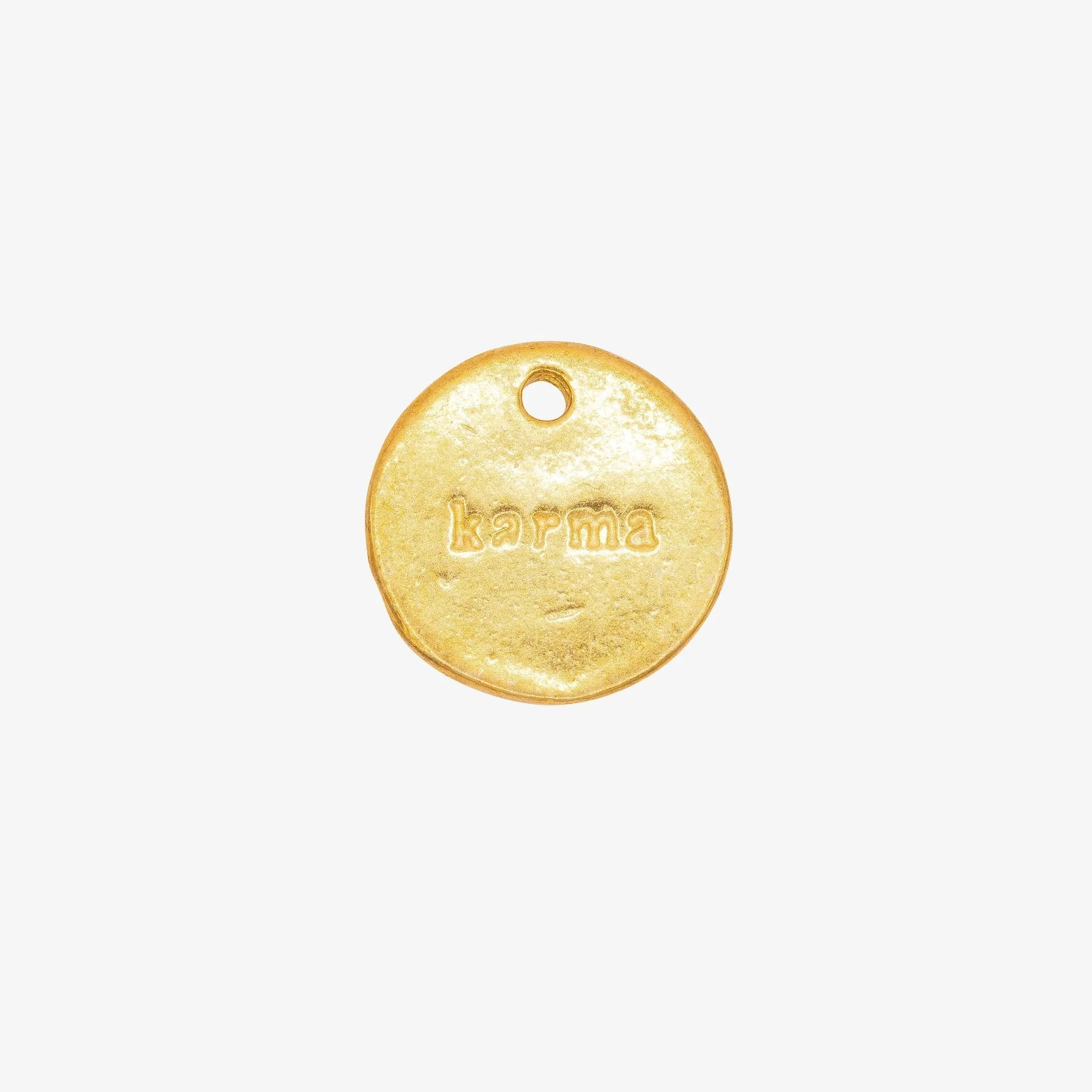 Karma Stamp Charm Wholesale 14K Gold, Solid 14K Gold, G92