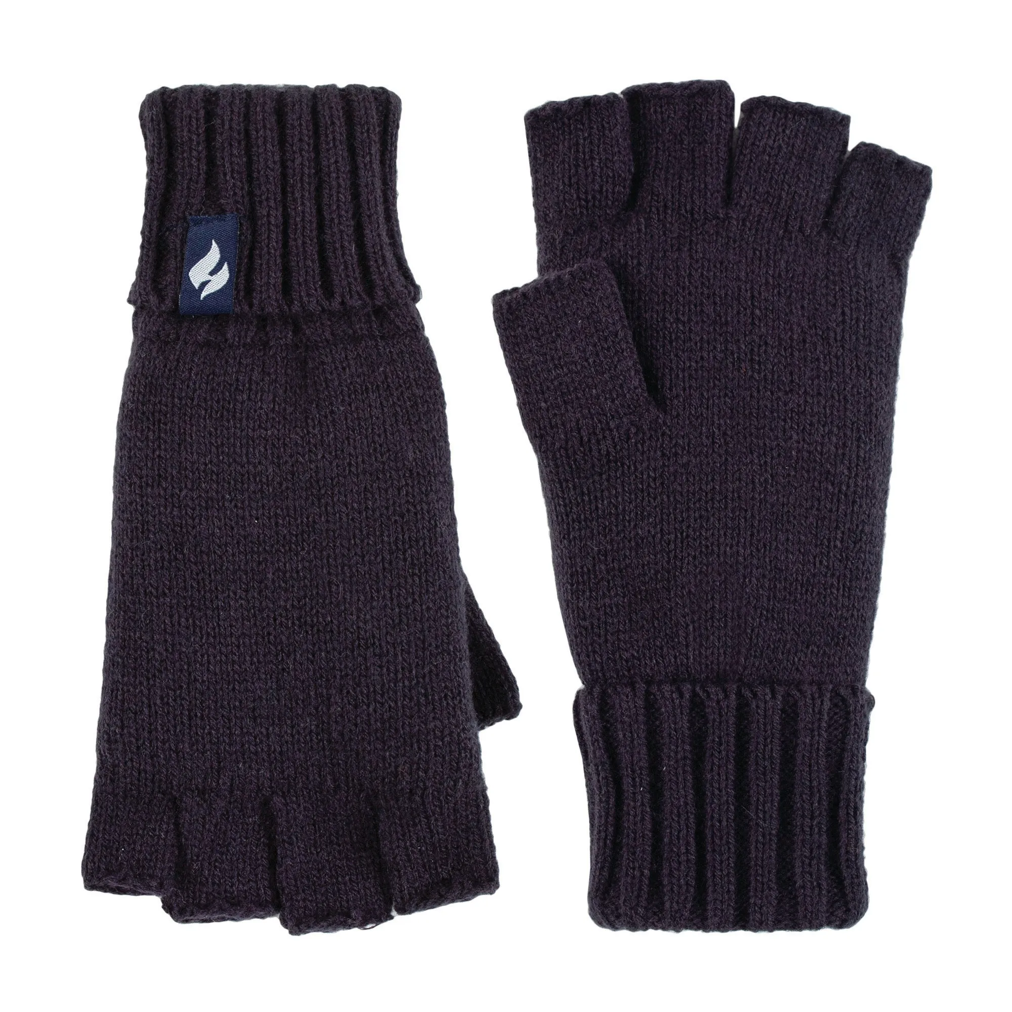 Ladies Carly Plain Fingerless Gloves - Navy