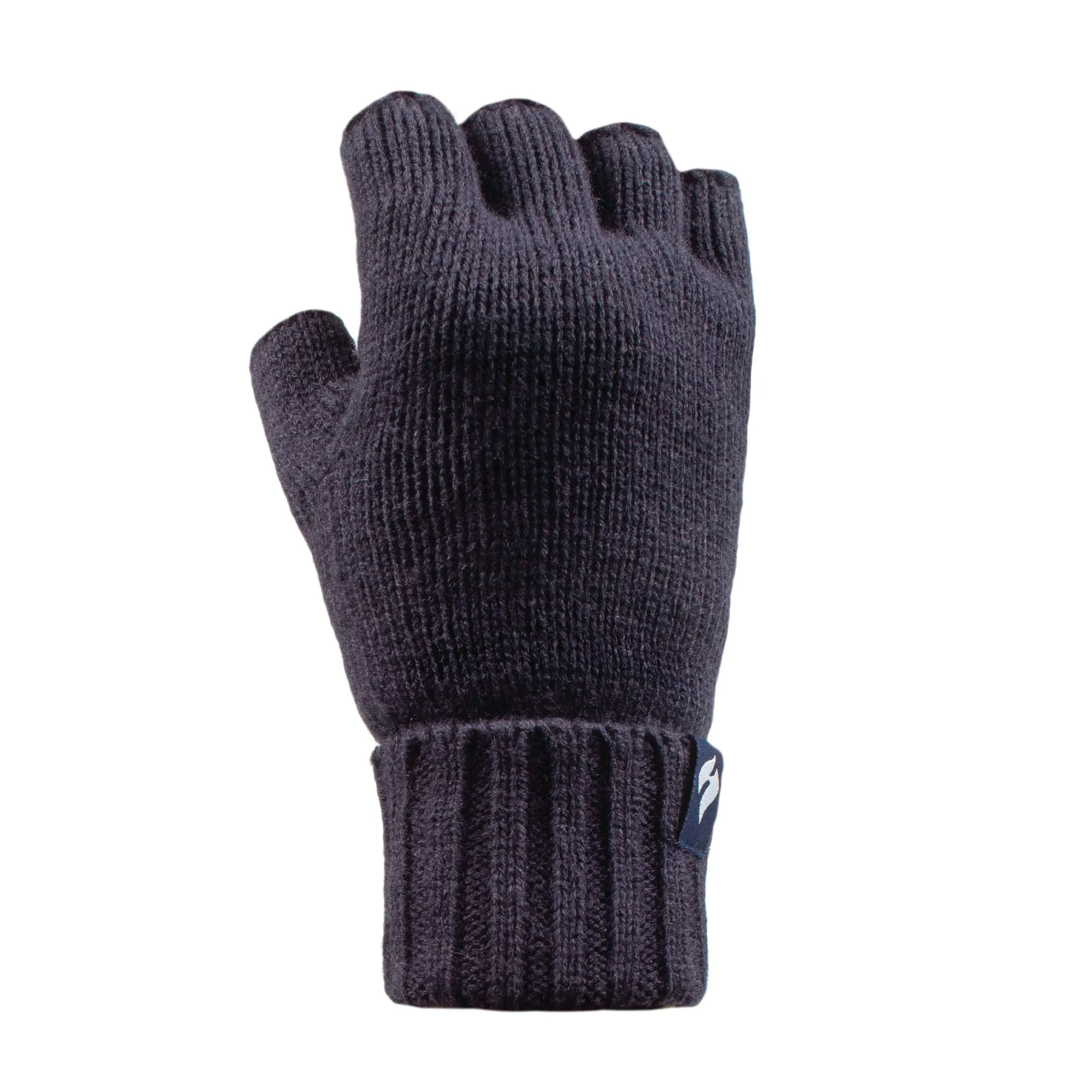 Ladies Carly Plain Fingerless Gloves - Navy