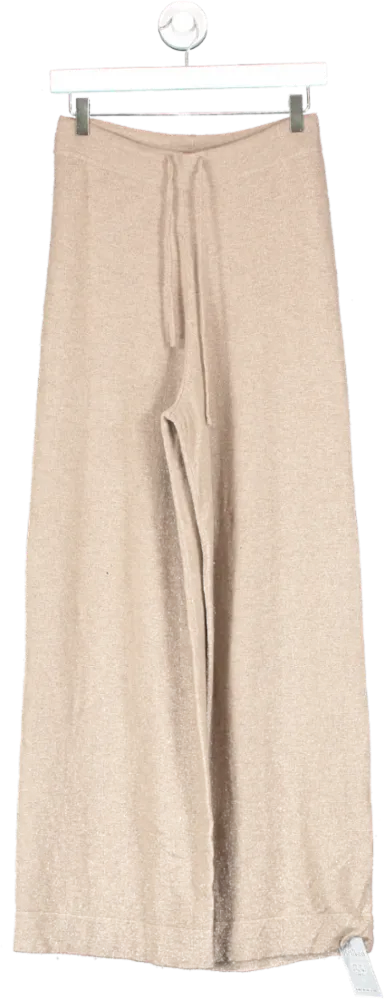 Lily Silk Beige Cashmere Sweatpants UK 10