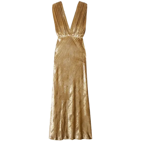 Mes Demoiselles Helen Metallic Golf Velvet Maxi Dress UK 10