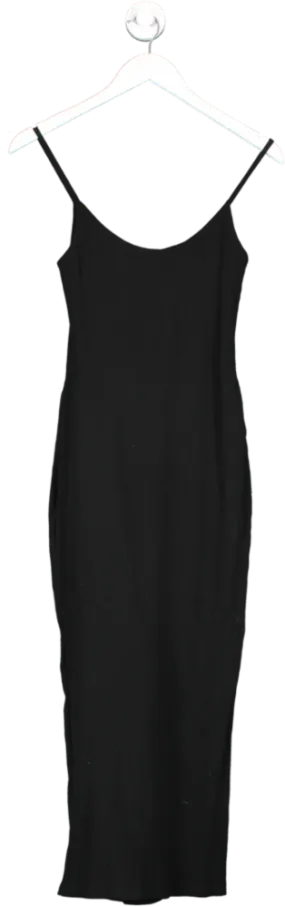 Meshki Black Alexis Ribbed Cami Midi Dress UK L