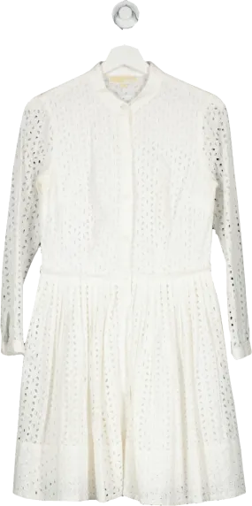 Michael Kors White Eyelet Cotton Dress UK S