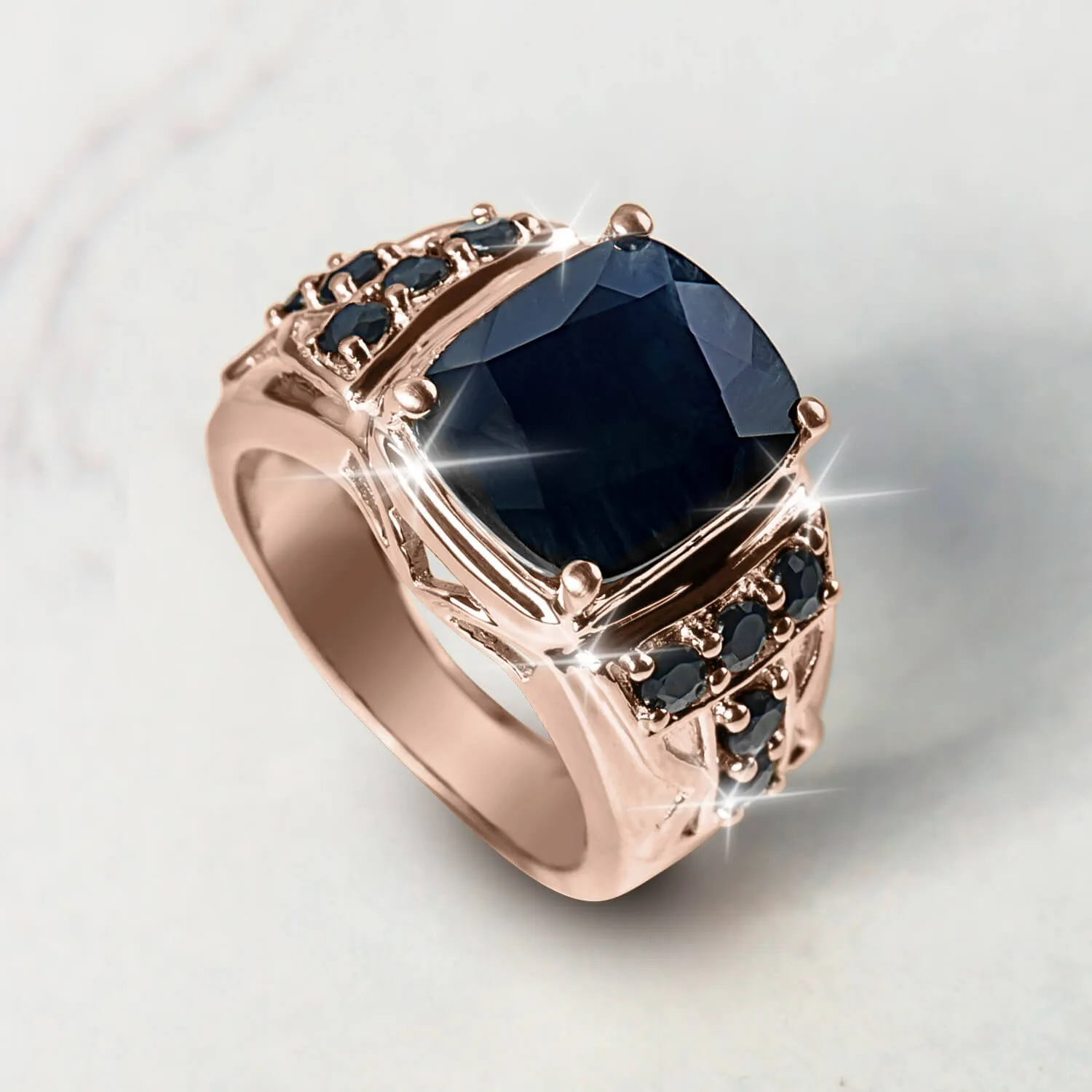 Midnight Sapphire Rose Men's Ring