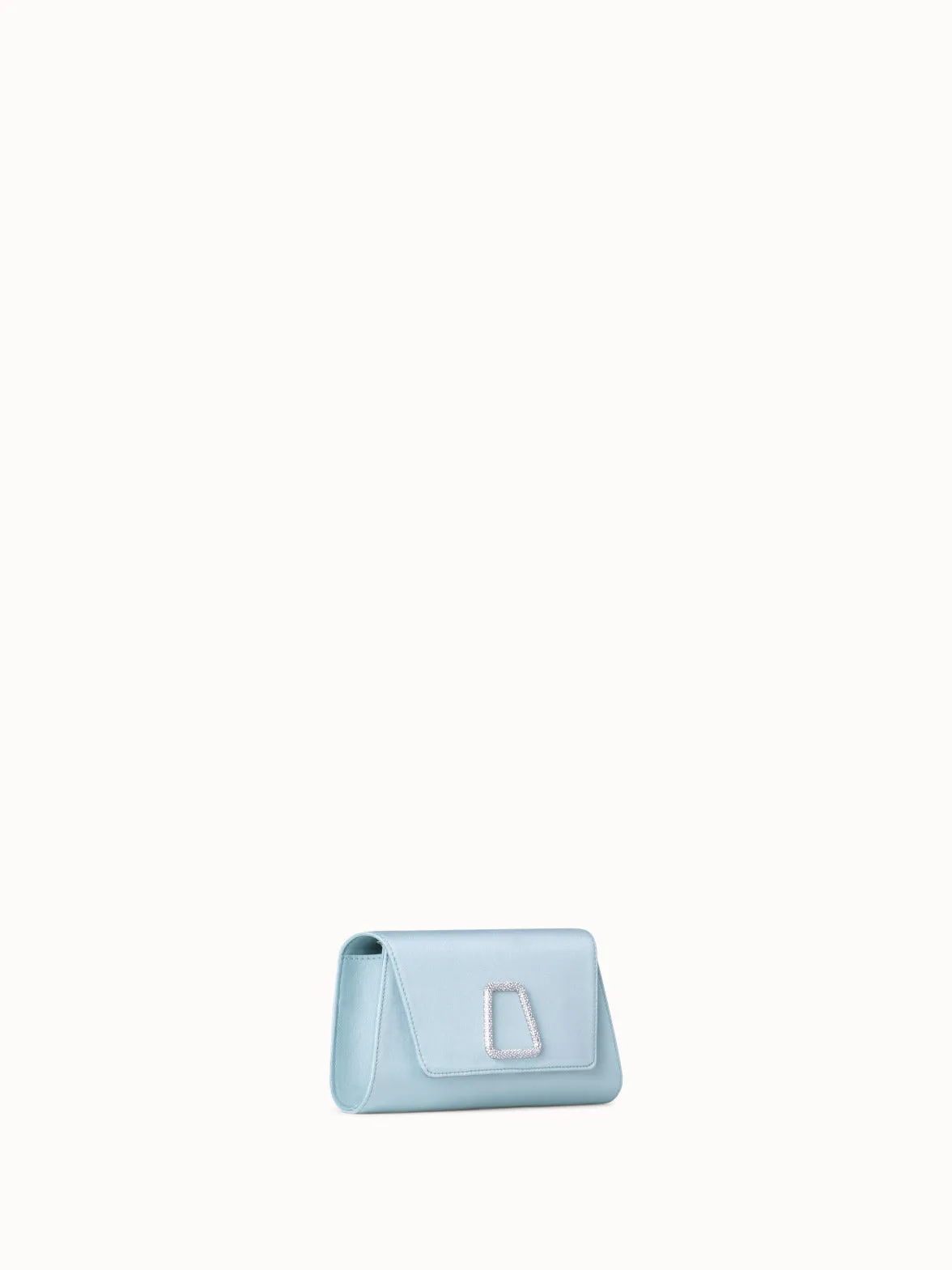 Mini Anouk clutch in Satin mit Kristalltrapez