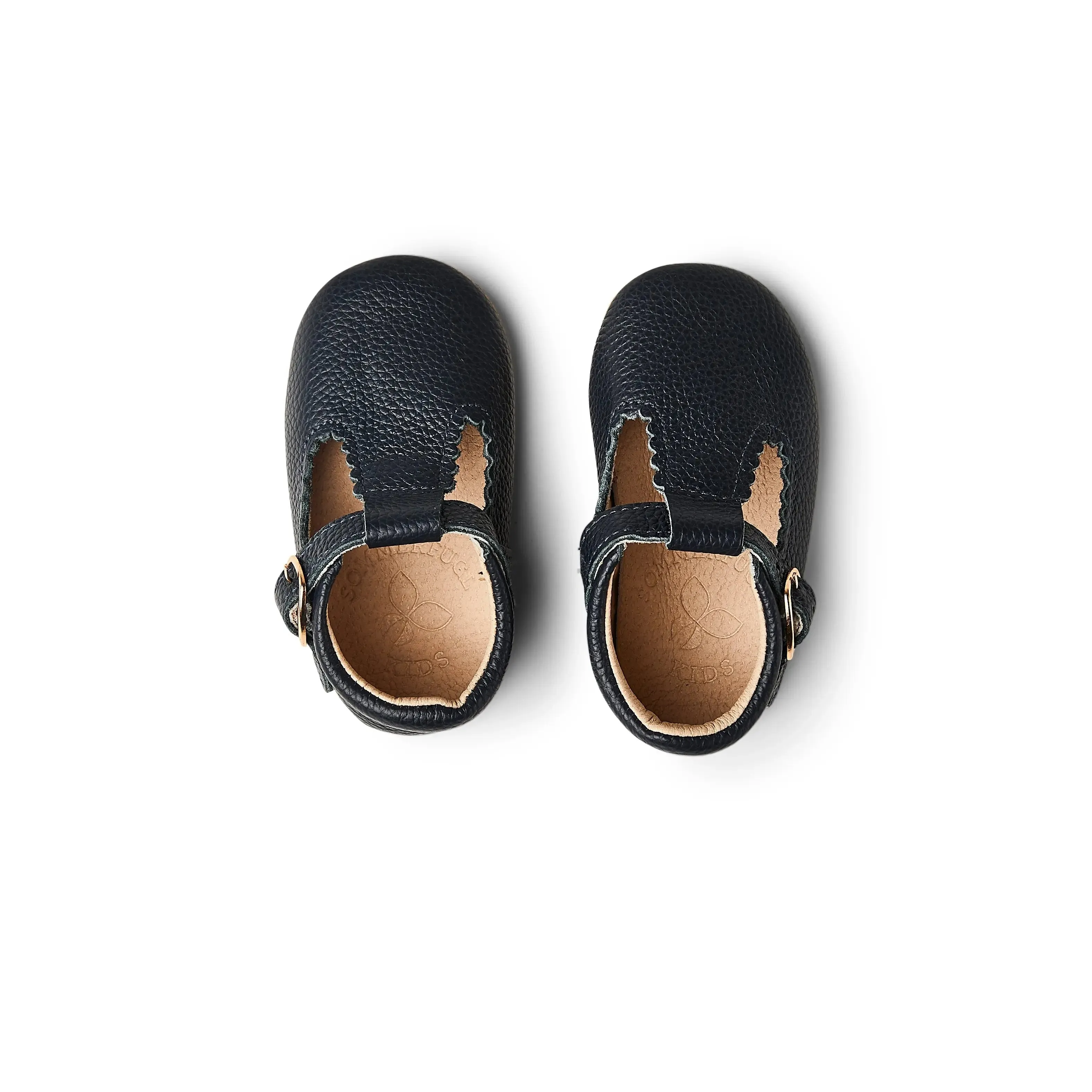 Nile Blue Leather Baby T Bar Shoe