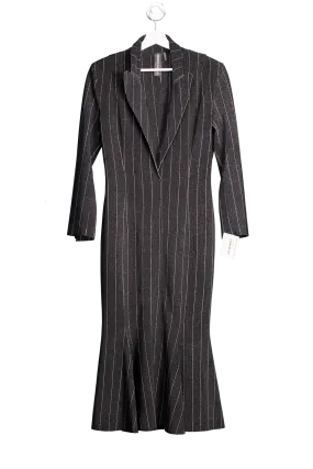 Norma Kamali Black Pinstripe Jersey Midi Dress UK S