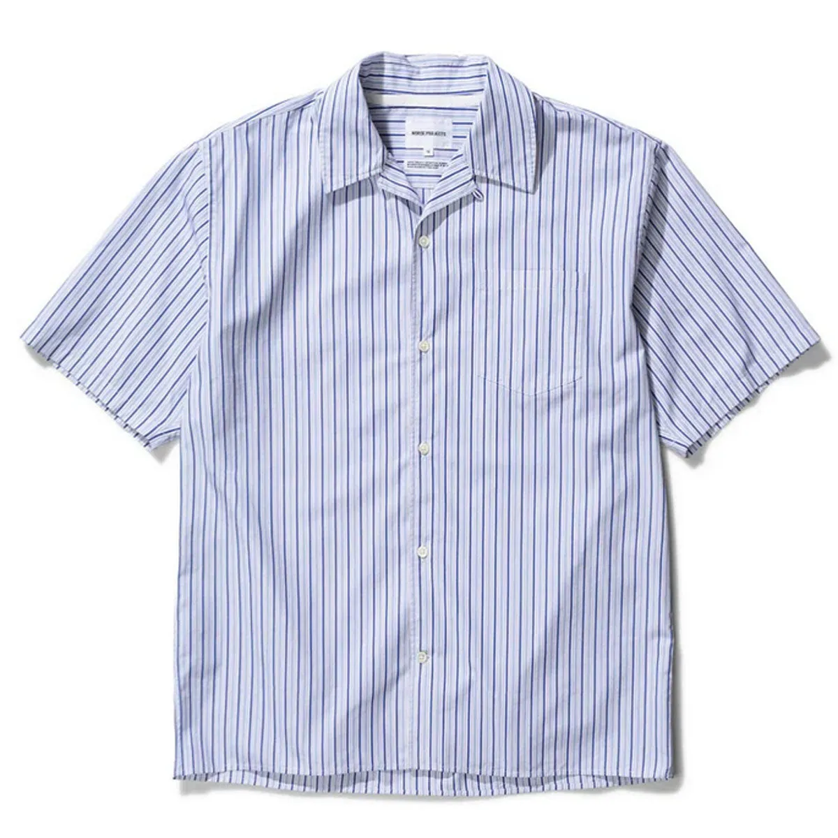 Norse Projects - Carsten Poplin Shirt - Blue Mix Stripe