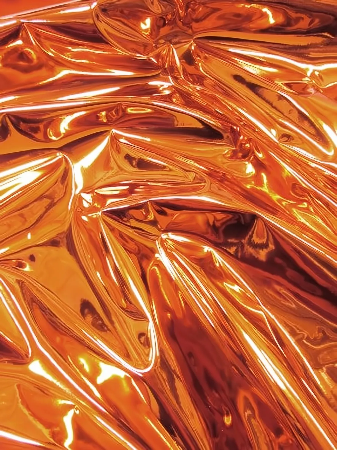 Orange Chrome Mirror Reflective Vinyl Fabric / Sold By The Yard