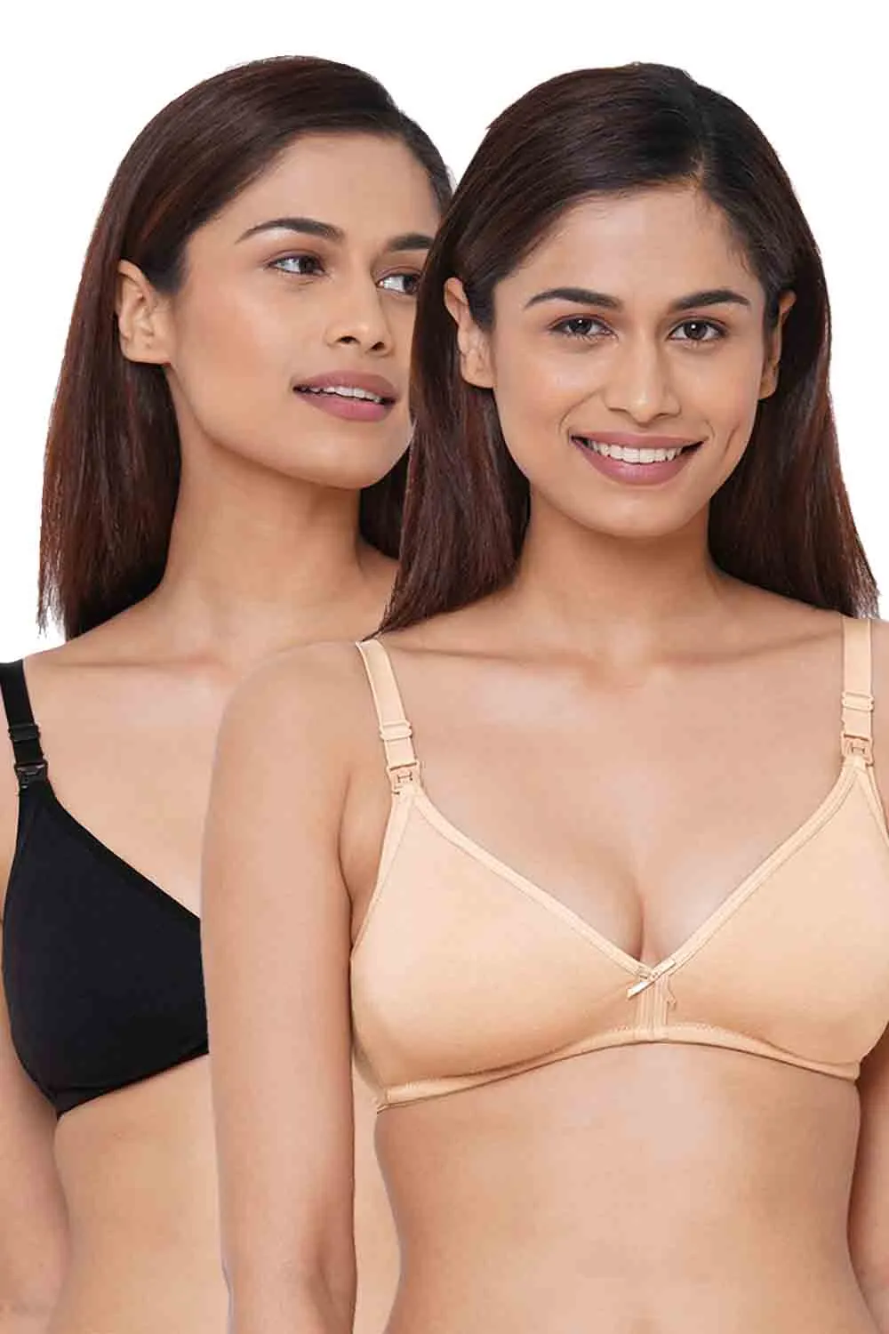 Organic Cotton Antimicrobial Soft Nursing Bra (Pack of 2)-IMB006D_6E