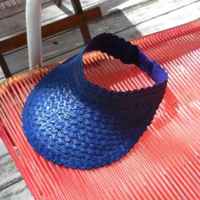 Pandan Visor Straw Hat - Royal Blue