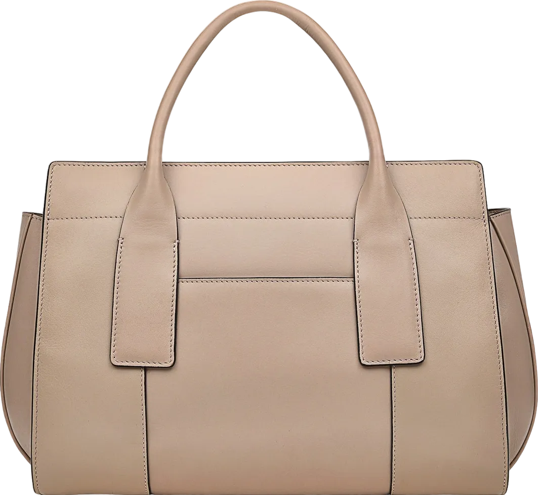 Radley London Nude Leather Woven Medium Flapover Top Handle Bag With Shoulder Strap